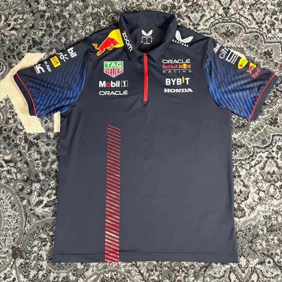 Red Bull Racing Shirt Mens Large Oracle Formula One Team Castore Mobil 1 Honda - Picture 1 of 5